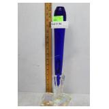 Cobalt 16" H art glass bud vase with iridescent