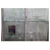 Two Shelves Fostoria American glass - cake