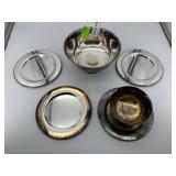 Silverplate serving dishes plates & bowls incl.