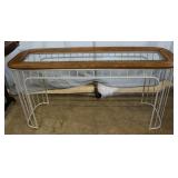 Contemporary metal stick leg sofa table with