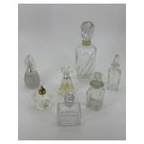 Seven crystal stoppered perfume bottles - France,