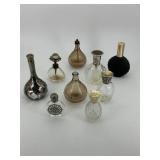 Nine 1980s perfume bottles incl artist pieces