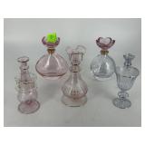 Hand blown perfume bottles delicate - 5 total