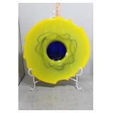 Bright yellow & cobalt charger 16.5" D