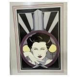 Patrick Nagel art deco framed print  - 31" x 41"