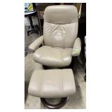 Stressless tan leather recliner and matching
