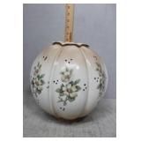 White floral parlor lamp globe 9.75" x 4"