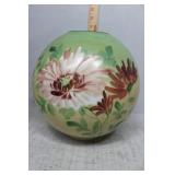 Green floral parlor globe 9.5" H x 3.75" opening