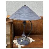 Cast metal table lamp
