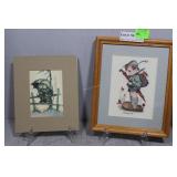 Hummel prints & needlepoint style print