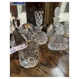 Five crystal perfume bottles