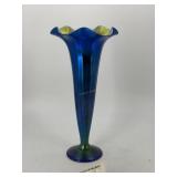 Lundberg Blue luster fluted trumpet