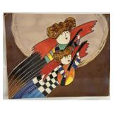 Ceramic art tile musicians 16" x 13"