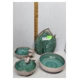 Four pcs Stangl pottery - Leaf #3441, 3785