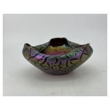 Czech Kralik iridescent ruffle edge bowl