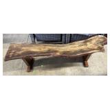 Cedar slab bench with lacquer coating