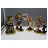 Four Goebel figures - boy with lamb, boy on a