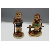Two Hummel figures - boy with walking stick &