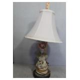 Porcelain lady bust in pink hat  Victorian table
