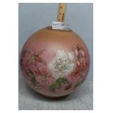Peach floral globe 9.5" H 3.75" opening