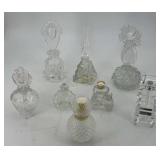 Cut crystal perfume bottles incl Shannon crystal
