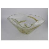 Czech fine glass ruffle vase in clear with
