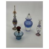 Four perfume bottles Venetian style glass &