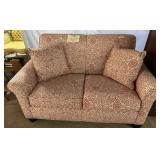 Great orange & cream sleeper pull out loveseat