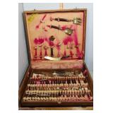 Thai siam brass & rosewood dinnerware set in