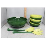 Fireproof glassware MCM salad set in green &