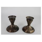 Pair sterling weighted candlesticks