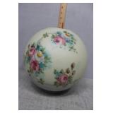 Milk glass parlor lamp globe with pink & blue