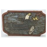 Wood carved Eagle wall plaque