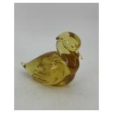 Art glass amber duck