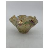 Splatter art glass wave Czech vase