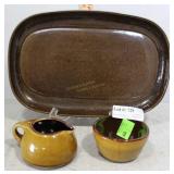 Stangl 3pc cream, sugar & tray