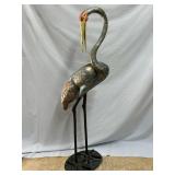 Mancini cast metal Crane fountain - beak down
