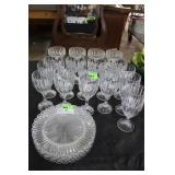 Pressed glass grouping - wine goblets, sherberts