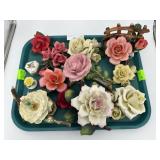 Tray porcelain florals - incl. Capodimonte