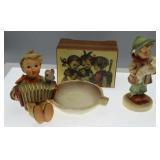 Hummel accordion boy with ashtray, music box &