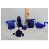 Cobalt - beads, bowl, hats & swan & salt