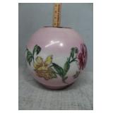 Pink floral globe 7.25" x 3.75"