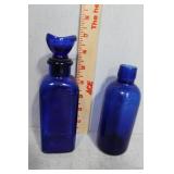 Cobalt medicine bottle with eyewash stopper &