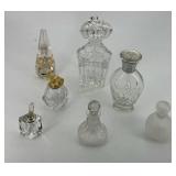 Seven crystal perfume bottles incl Waterford