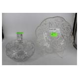 Two pcs cut crystal - bowl and covered candy dish