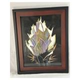 Framed abstract of torch pastels - 13" x 16"