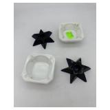 Cobalt star candlesticks *chip to one star* &