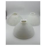 Three 1920s Milk glass Art Deco style shades