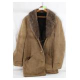 Fritala Finnish leather & fur collar jacket XL