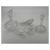 Cut Crystal grouping - cornucopia, stoppers, two